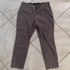 a new day Women's Chocolate Brown Striped Dress Pants